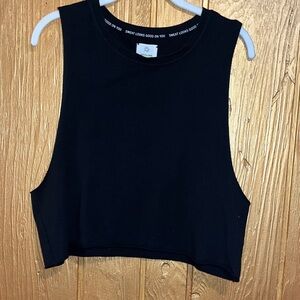 Aerie Black Sleeveless Crop Top